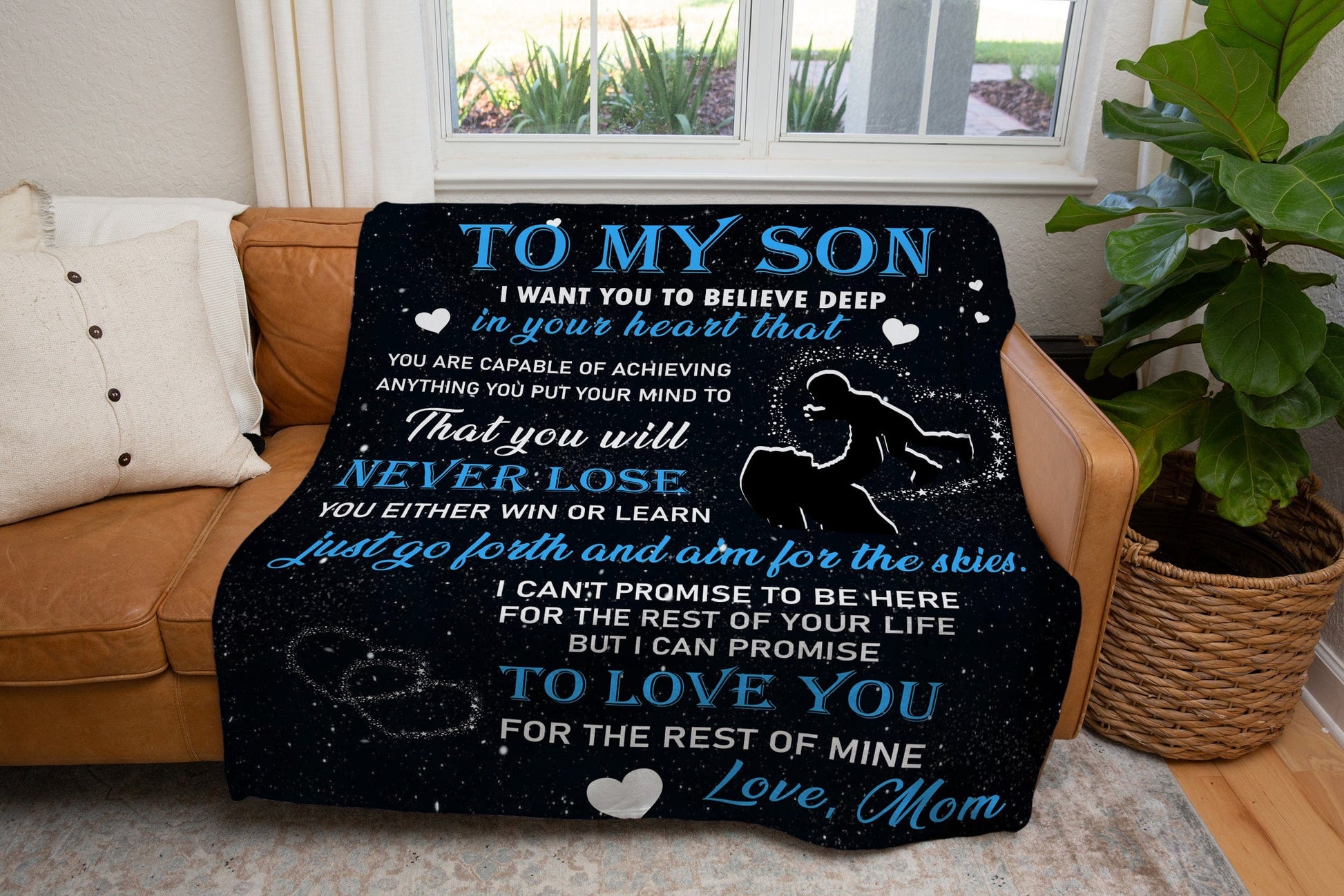 To My Son from Mom | Cozy Plush Fleece | Premium Mink Sherpa Blanket - JENACDirect