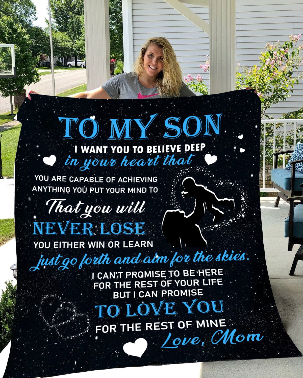 To My Son from Mom | Cozy Plush Fleece | Premium Mink Sherpa Blanket - JENACDirect