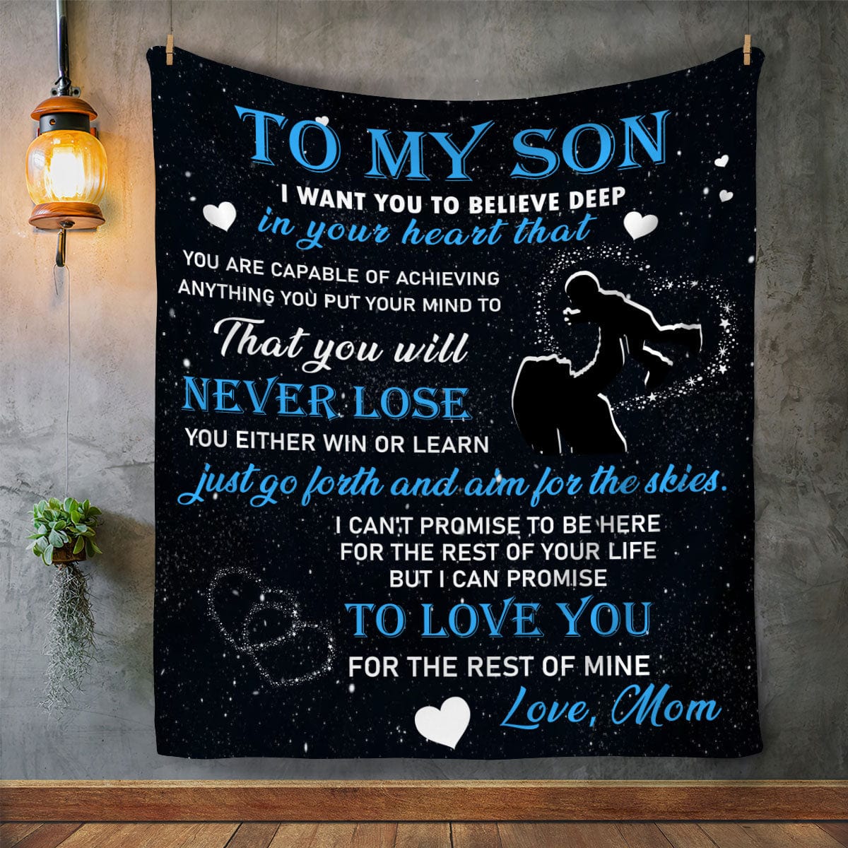 To My Son from Mom | Cozy Plush Fleece | Premium Mink Sherpa Blanket - JENACDirect