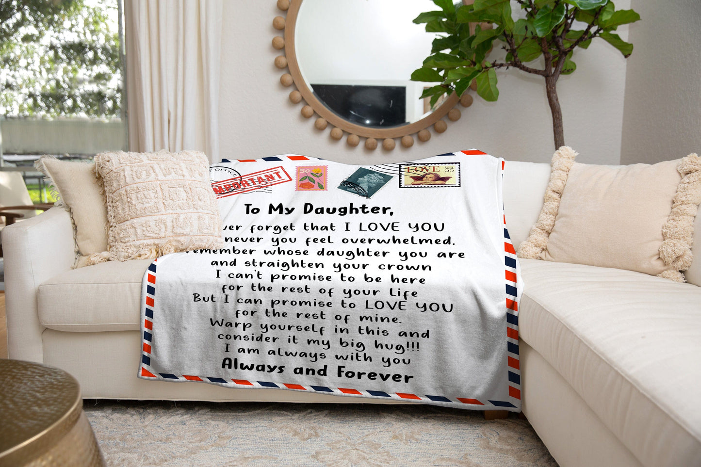 To My Daughter | Am Always With You | Cozy Plush Fleece | Arctic Fleece Blanket - JENACDirect