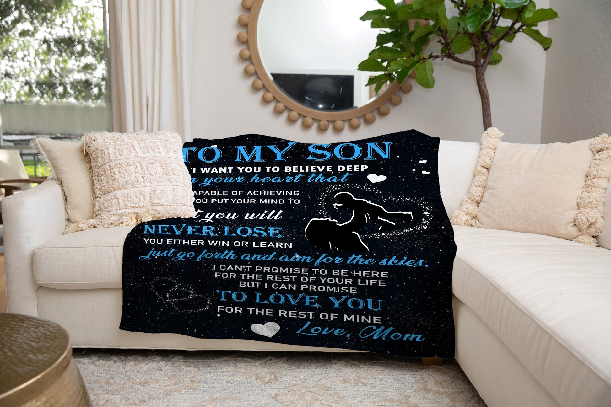 To My Son from Mom | Cozy Plush Fleece | Premium Mink Sherpa Blanket - JENACDirect