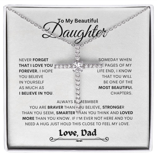 To My Daughter from Dad - Cross Necklace - JENACDirect