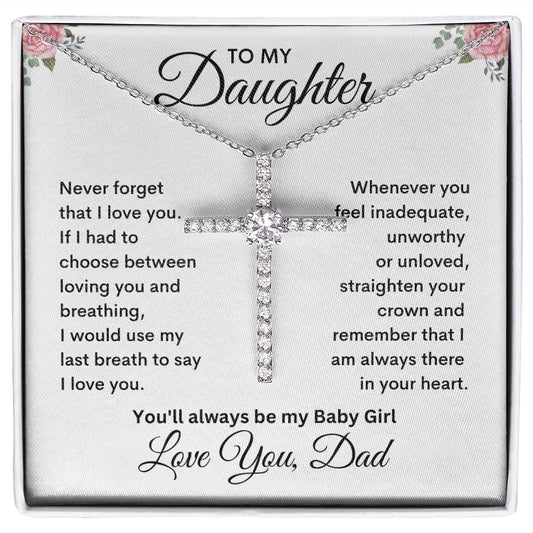To My Daughter - My Baby Girl - Cross Necklace - JENACDirect