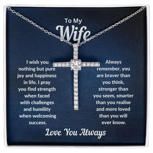 Wife - Love You Always Cross Necklace - JENACDirect