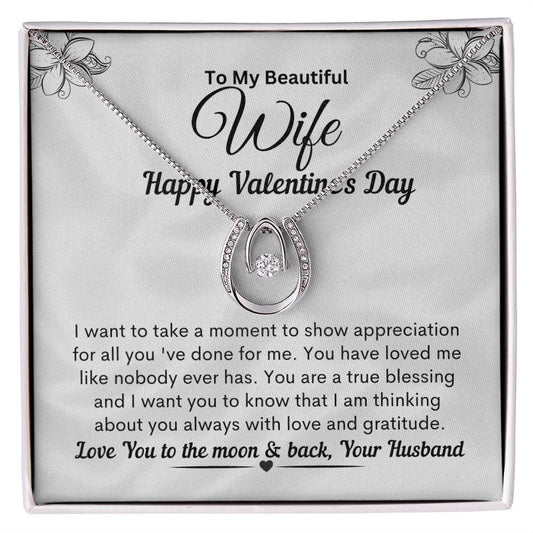 Wife, I Appreciate You Lucky In Love Necklace - JENACDirect