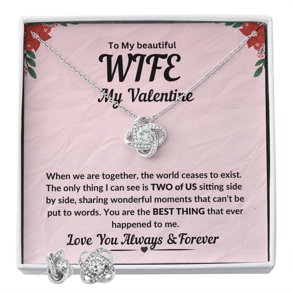 To My Beautiful Wife, My Valentine Love Knot Necklace - JENACDirect