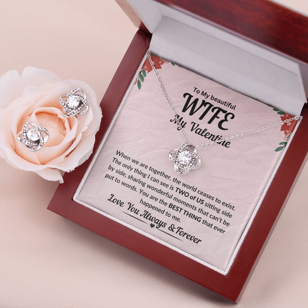 To My Beautiful Wife, My Valentine Love Knot Necklace - JENACDirect