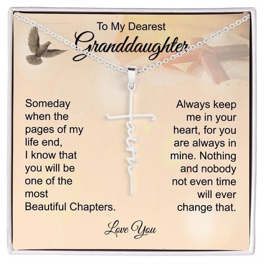 To My Dearest Granddaughter - Faith Cross Necklace - JENACDirect