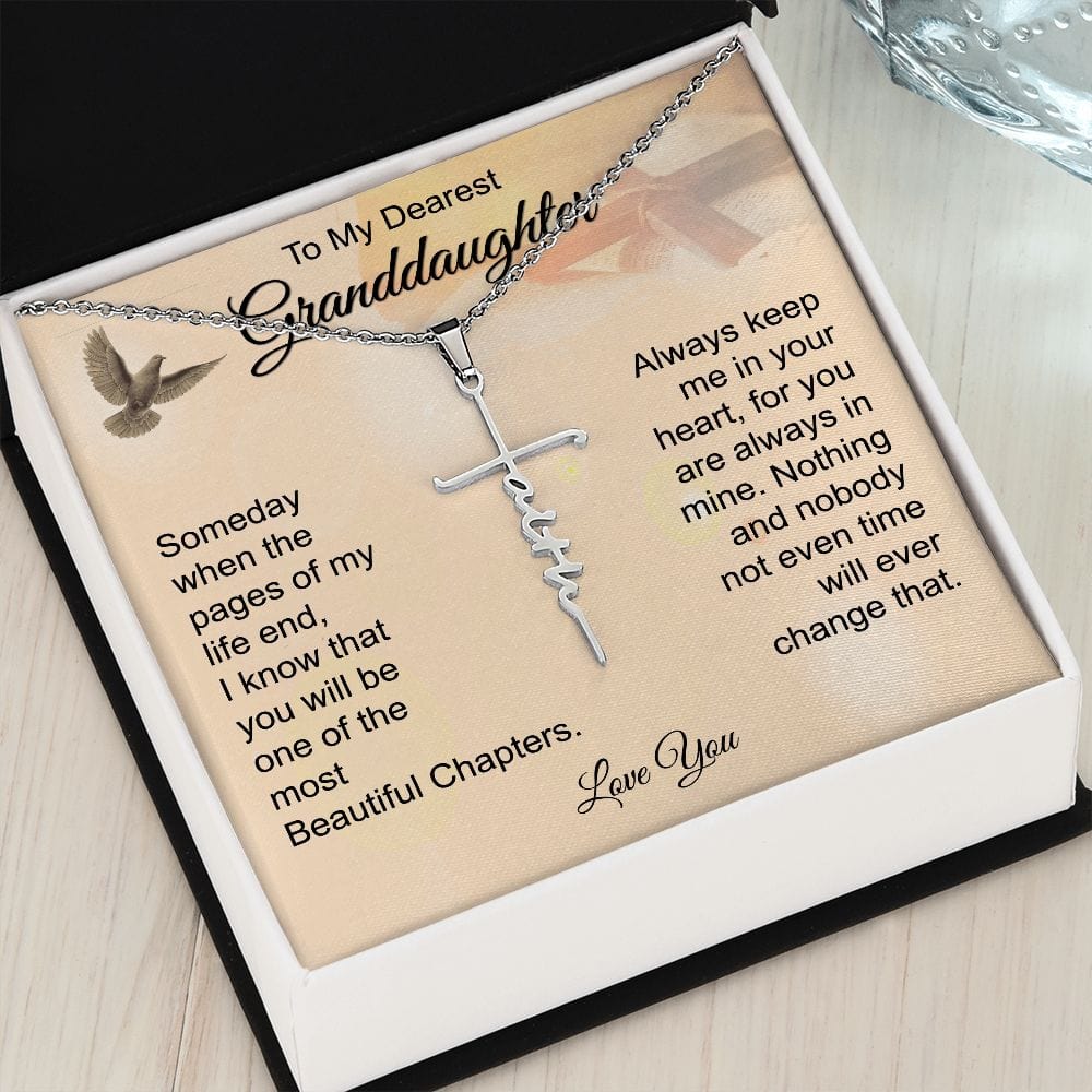To My Dearest Granddaughter - Faith Cross Necklace - JENACDirect