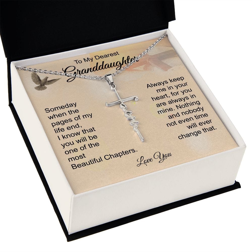 To My Dearest Granddaughter - Faith Cross Necklace - JENACDirect