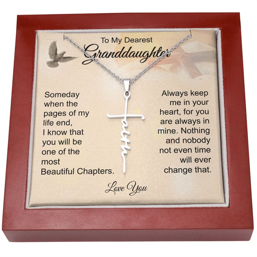 To My Dearest Granddaughter - Faith Cross Necklace - JENACDirect