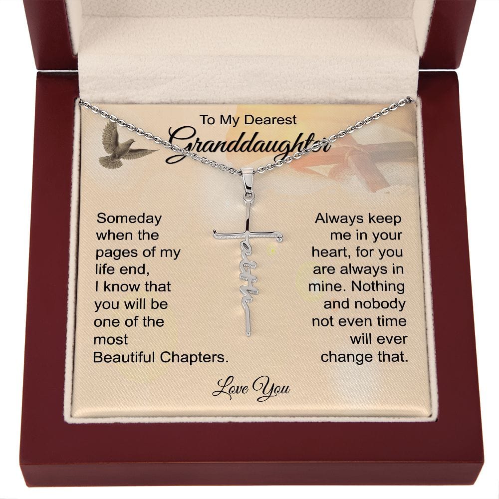 To My Dearest Granddaughter - Faith Cross Necklace - JENACDirect