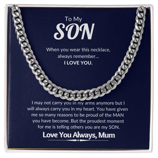 Son, Proud of You - Cuban Link Chain - JENACDirect