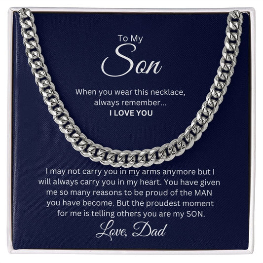 Son, Proud of You - Cuban Link Chain - JENACDirect