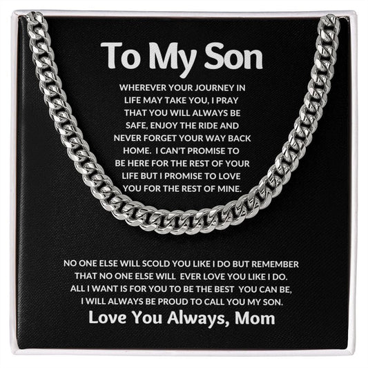 To My Son - Proud to call you son - Cuban Link Chain - JENACDirect