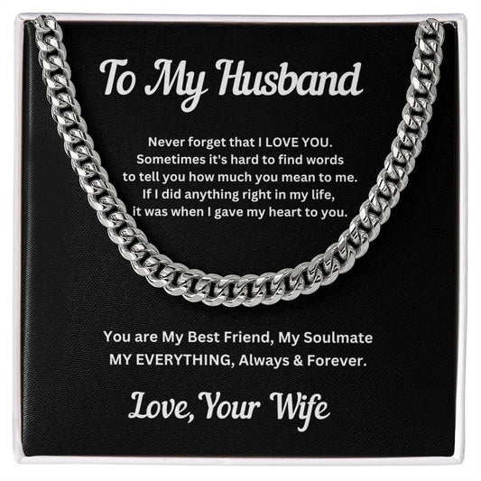 My Husband - Gave You My Heart Cuban Link Chain - JENACDirect