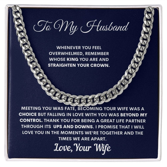 My Husband - My Great Life Partner Cuban Link Chain - JENACDirect