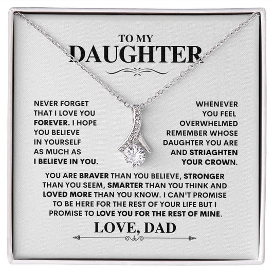 To My Daughter - Straighten Your Crown - Alluring Beauty Necklace - JENACDirect