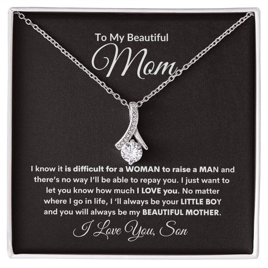 To My Beautiful Mom -From Son - Alluring Beauty Necklace - JENACDirect