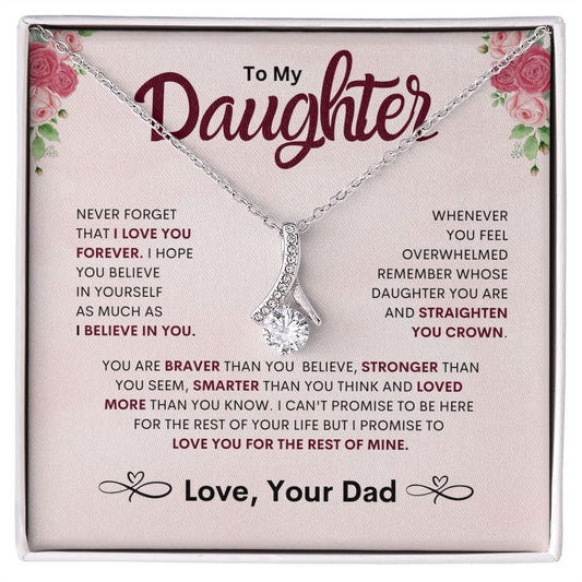 To My Daughter - From Dad - Alluring Beauty Necklace - JENACDirect