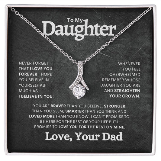 To My Daughter from Dad Alluring Beauty Necklace - JENACDirect