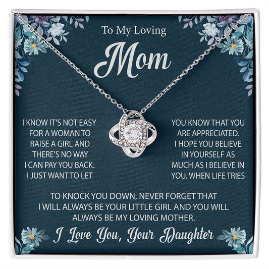 To My Loving Mom | I Appreciate You | Love Knot Necklace - JENACDirect