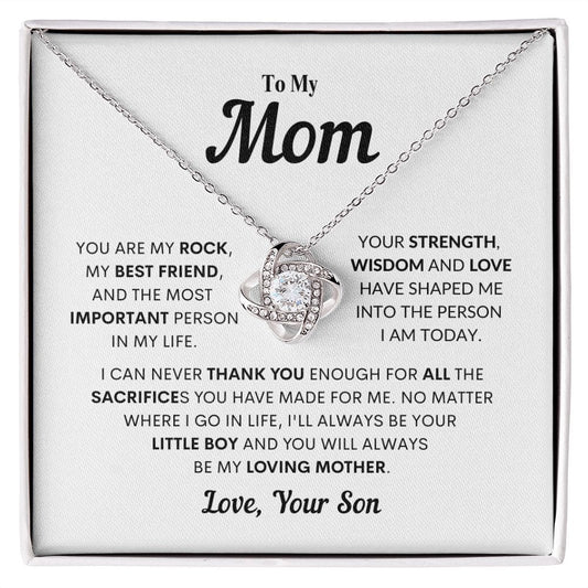 To My Mom | My Rock | Love Knot Necklace - JENACDirect