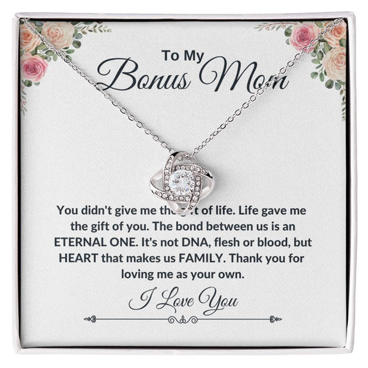 To My Bonus Mom - I Love You | Love Knot Necklace - JENACDirect
