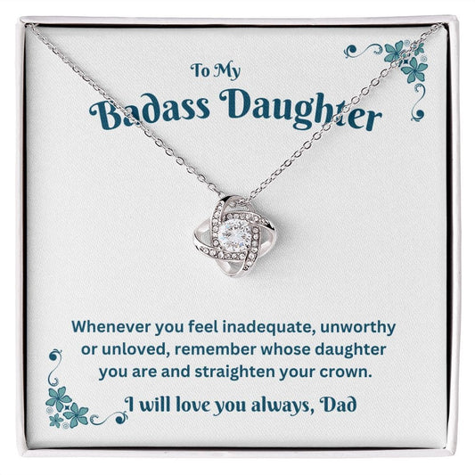To My Badass Daughter - from Dad - Love Knot Necklace - JENACDirect