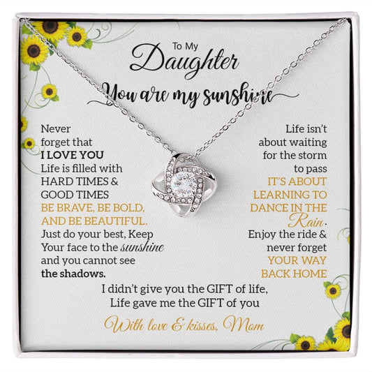 Daughter, You Are My Sunshine Love Knot Necklace - JENACDirect