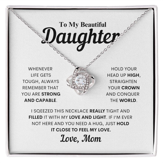 To My Beautiful Daughter | You are Strong & Capable | Love Knot Necklace - JENACDirect