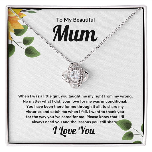 My Beautiful Mum Love Knot Necklace - JENACDirect