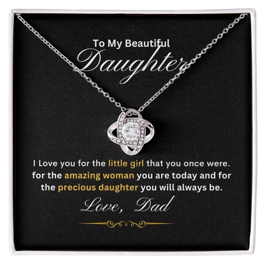 To My Daughter from Dad- Love Knot Necklace - JENACDirect