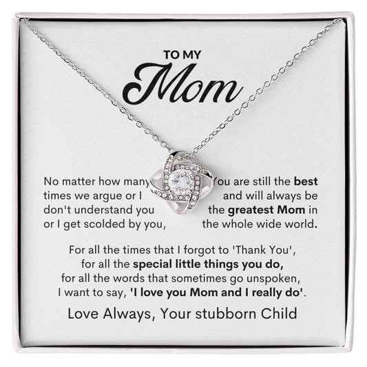 To My Mom | Thank You | Love Knot Necklace - JENACDirect