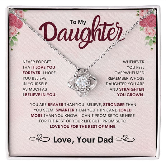 To My Daughter - From Dad - Love Knot Necklace - JENACDirect