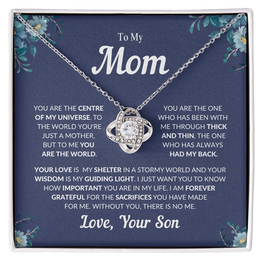 To My Mom - Centre of my Universe | Love Knot Necklace - JENACDirect