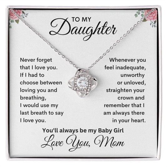 To My Daughter - Baby Girl - Love Knot Necklace - JENACDirect