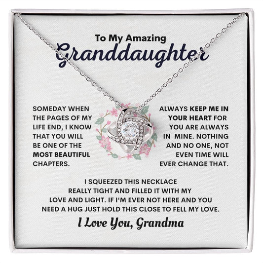 To My Amazing Granddaughter | I Love You | Love Knot Necklace - JENACDirect