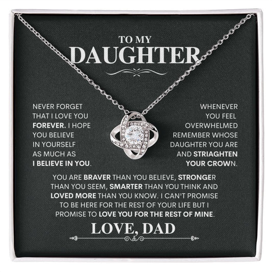 To My Beautiful Daughter | Straighten Your Crown - Love Knot Necklace - JENACDirect
