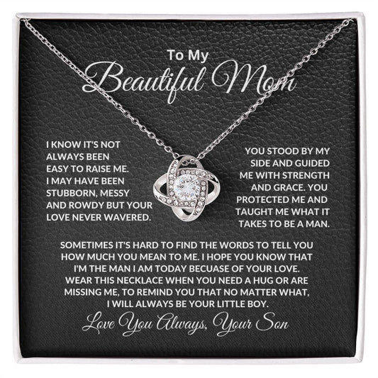 To My Beautiful Mom | You Stood By My Side | Love Knot Necklace - JENACDirect