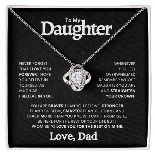 To My Daughter from Dad - Love Knot Necklace - JENACDirect