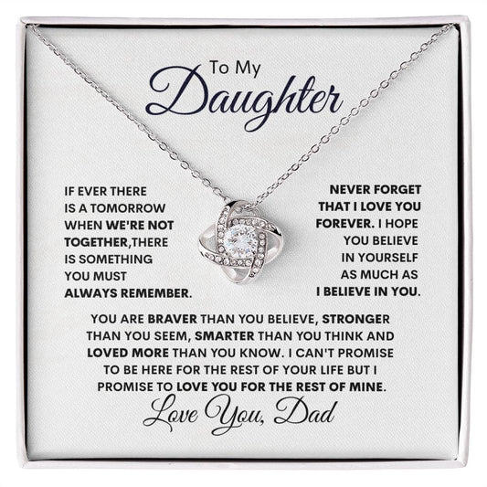 To My Daughter - Love Knot Necklace from Dad - JENACDirect
