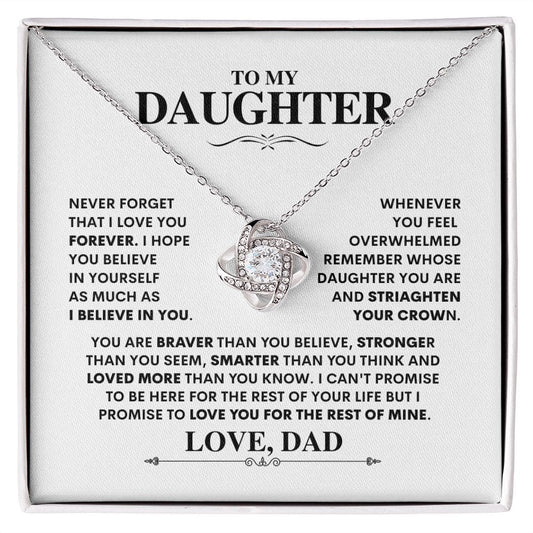 To My Daughter - Straighten Your Crown - Love Knot Necklace - JENACDirect