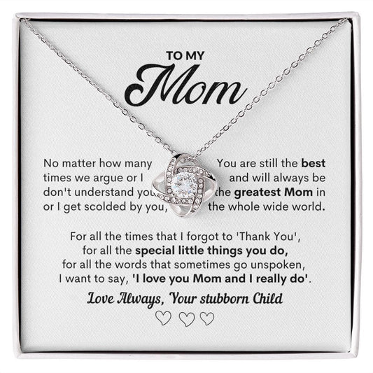 To My Mom | Greatest Mom | Love Knot Necklace - JENACDirect