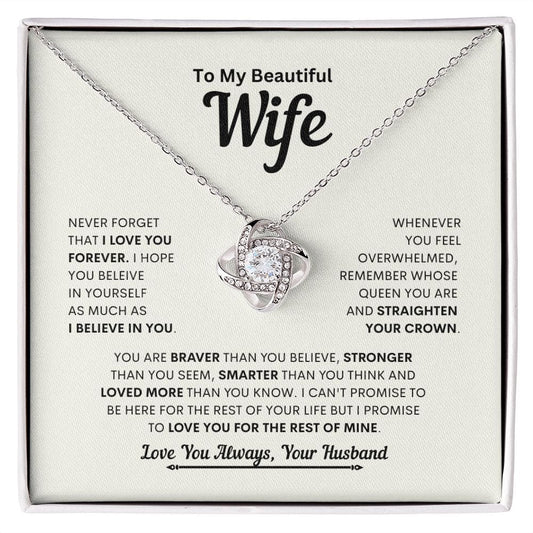 Wife - Love You Forever Love Knot Necklace - JENACDirect