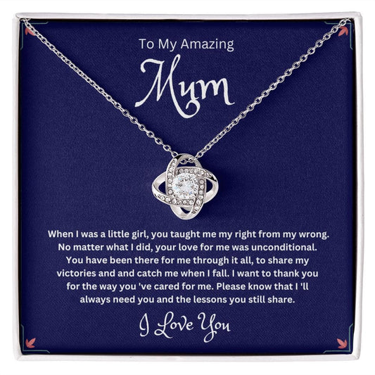 To My Amazing Mum - Love Knot Necklace - JENACDirect