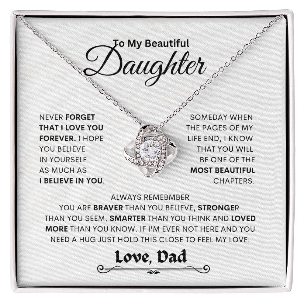 To My Daughter | From Dad| Love Knot Necklace - JENACDirect