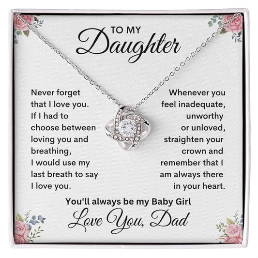 To My Daughter - My Baby Girl - Love Knot Necklace - JENACDirect
