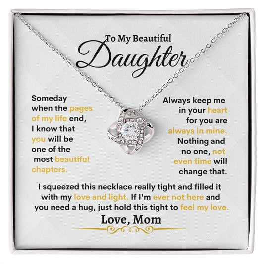 To My Beautiful Daughter | from Mom | Love Knot Necklace - JENACDirect
