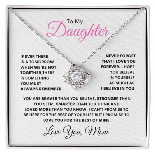To My Daughter - Love Knot Necklace - from Mom - JENACDirect